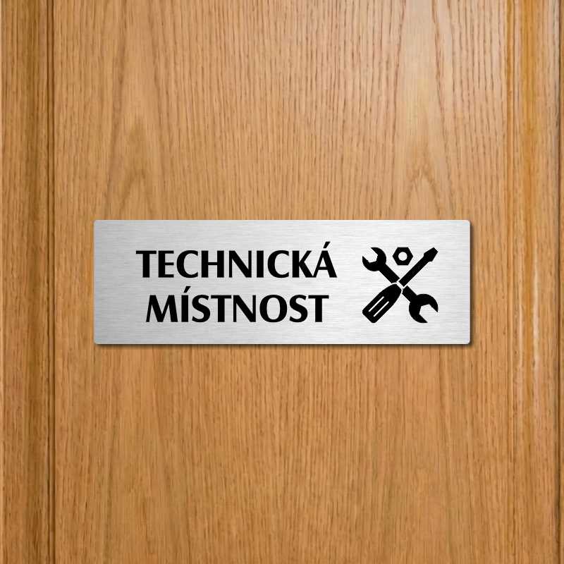 Technická místnost, 240x79mm, zlatá popiska 